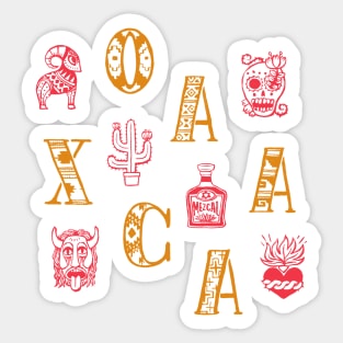 Oaxaca Alphabets - Indigo Blue Sticker